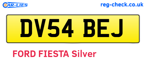 DV54BEJ are the vehicle registration plates.