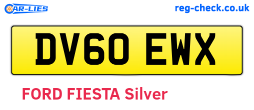 DV60EWX are the vehicle registration plates.