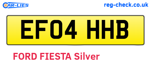 EF04HHB are the vehicle registration plates.
