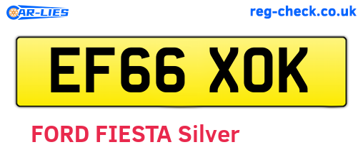 EF66XOK are the vehicle registration plates.