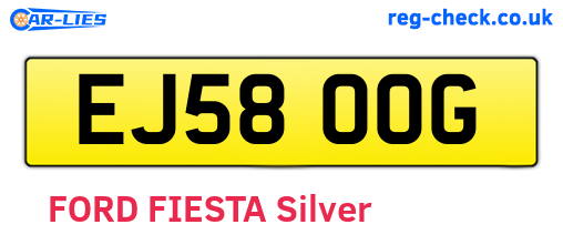 EJ58OOG are the vehicle registration plates.
