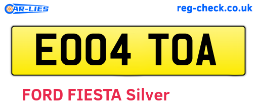 EO04TOA are the vehicle registration plates.