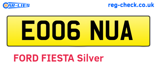 EO06NUA are the vehicle registration plates.