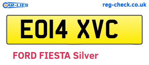 EO14XVC are the vehicle registration plates.