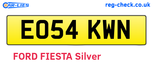 EO54KWN are the vehicle registration plates.