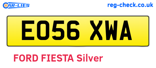 EO56XWA are the vehicle registration plates.