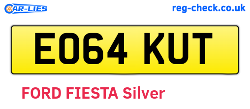 EO64KUT are the vehicle registration plates.