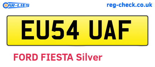 EU54UAF are the vehicle registration plates.