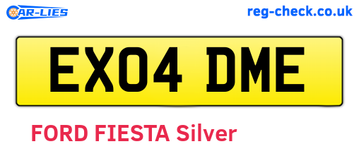 EX04DME are the vehicle registration plates.