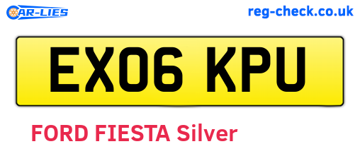 EX06KPU are the vehicle registration plates.