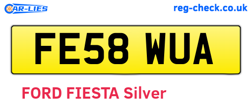 FE58WUA are the vehicle registration plates.