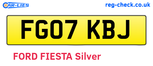 FG07KBJ are the vehicle registration plates.