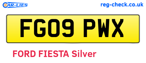 FG09PWX are the vehicle registration plates.