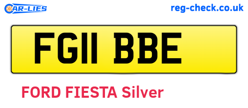 FG11BBE are the vehicle registration plates.