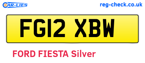 FG12XBW are the vehicle registration plates.