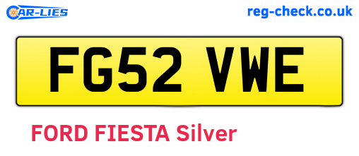 FG52VWE are the vehicle registration plates.