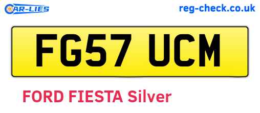 FG57UCM are the vehicle registration plates.