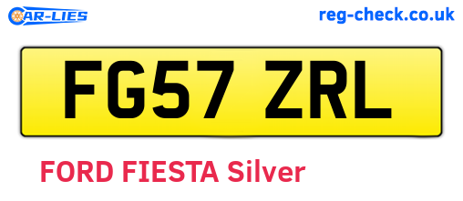 FG57ZRL are the vehicle registration plates.