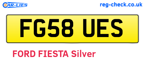 FG58UES are the vehicle registration plates.