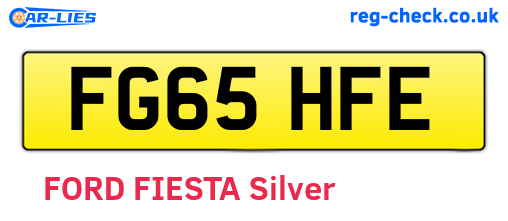 FG65HFE are the vehicle registration plates.
