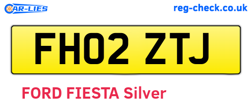 FH02ZTJ are the vehicle registration plates.
