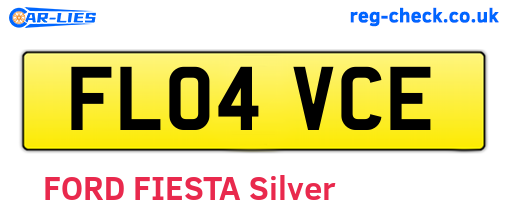 FL04VCE are the vehicle registration plates.