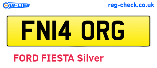 FN14ORG are the vehicle registration plates.