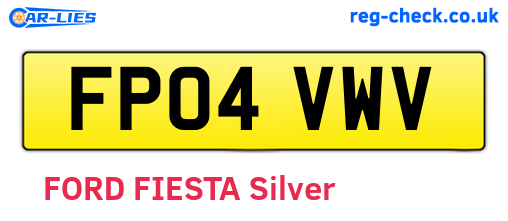 FP04VWV are the vehicle registration plates.