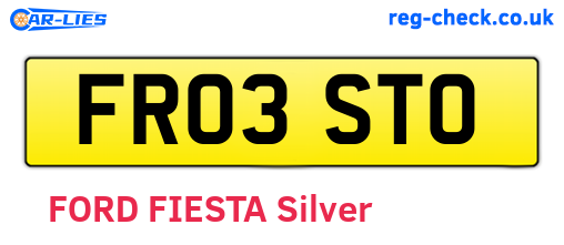 FR03STO are the vehicle registration plates.