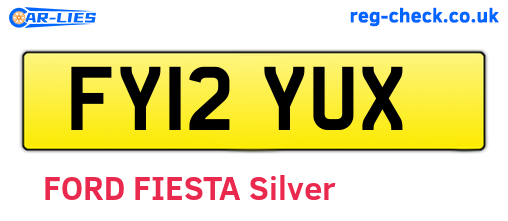 FY12YUX are the vehicle registration plates.
