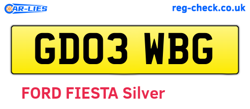 GD03WBG are the vehicle registration plates.