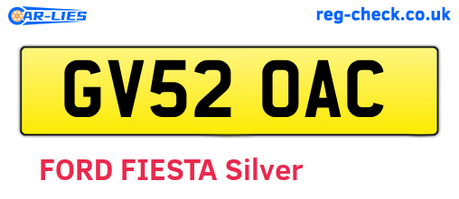 GV52OAC are the vehicle registration plates.