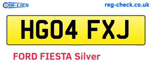HG04FXJ are the vehicle registration plates.
