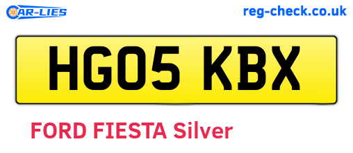 HG05KBX are the vehicle registration plates.