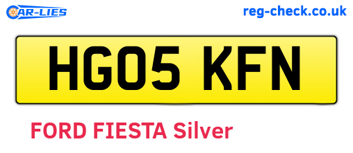 HG05KFN are the vehicle registration plates.