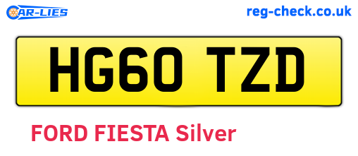 HG60TZD are the vehicle registration plates.