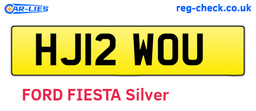 HJ12WOU are the vehicle registration plates.