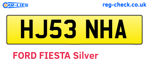 HJ53NHA are the vehicle registration plates.