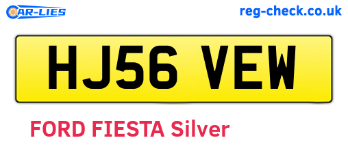 HJ56VEW are the vehicle registration plates.