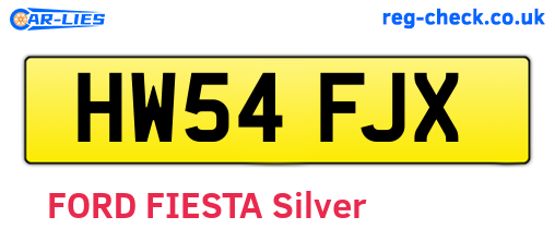 HW54FJX are the vehicle registration plates.