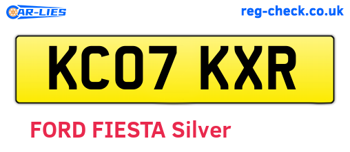 KC07KXR are the vehicle registration plates.