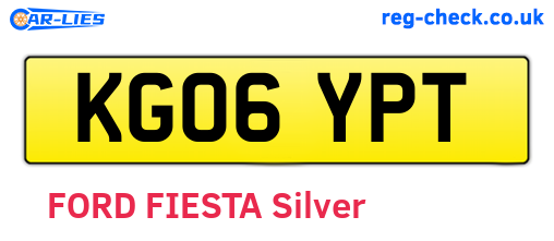 KG06YPT are the vehicle registration plates.
