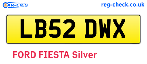 LB52DWX are the vehicle registration plates.