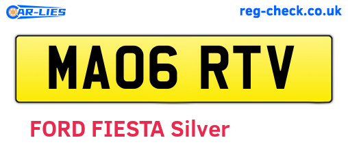 MA06RTV are the vehicle registration plates.