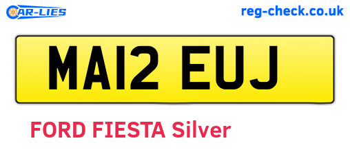 MA12EUJ are the vehicle registration plates.