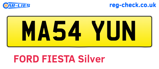 MA54YUN are the vehicle registration plates.