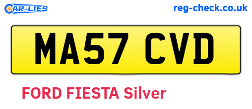 MA57CVD are the vehicle registration plates.