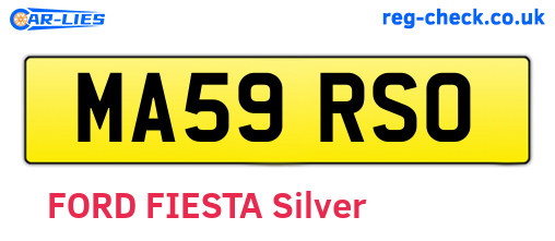 MA59RSO are the vehicle registration plates.
