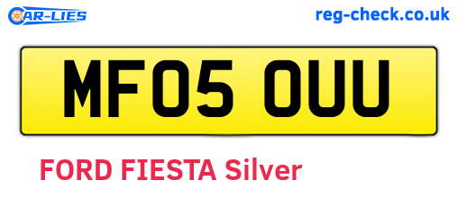 MF05OUU are the vehicle registration plates.