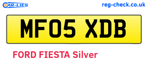 MF05XDB are the vehicle registration plates.